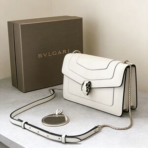 BVLGARI Serpenti Forever Medium Shoulder Bag White